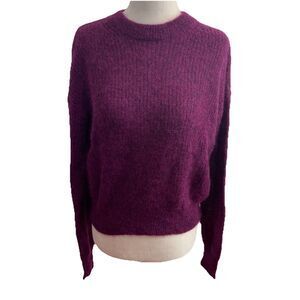 Veronica Beard Melinda Crew Neck Sweater Mohair Alpaca Magenta Purple Size Small